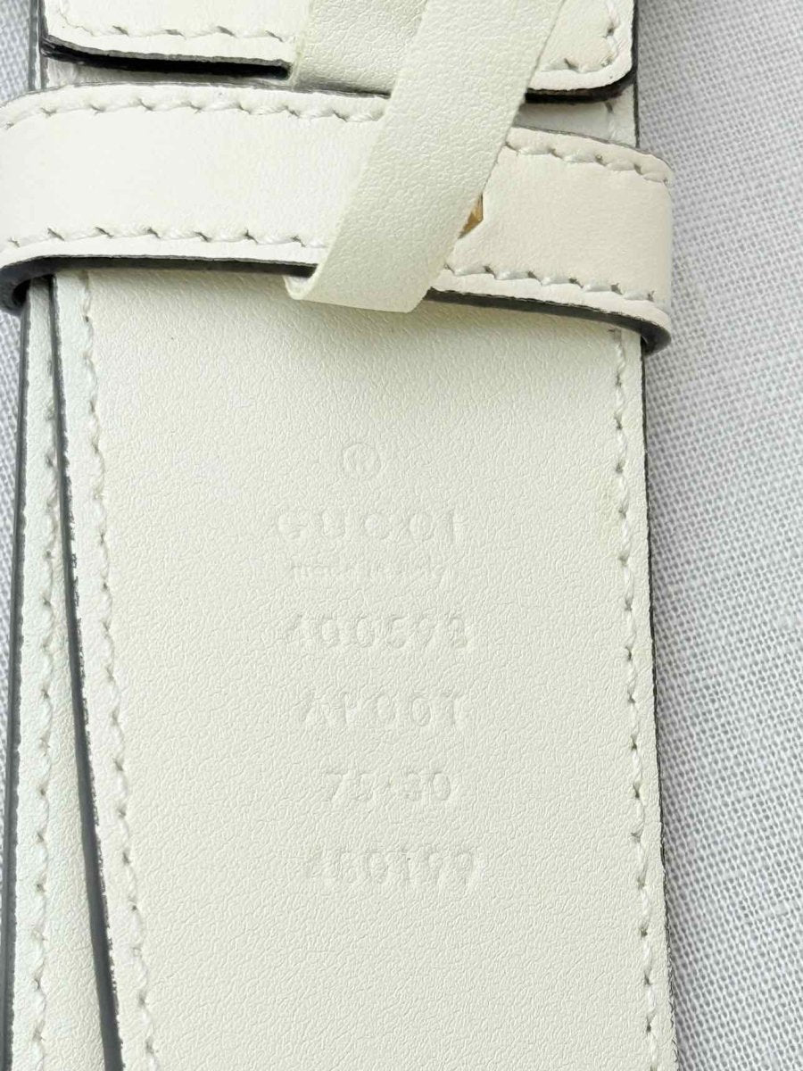 Pre - loved GUCCI Off - white GG Belt at Reems Closet