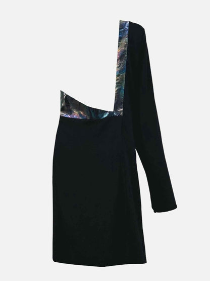 Pre-loved GUCCI One Shoulder Black Mini Dress from Reems Closet