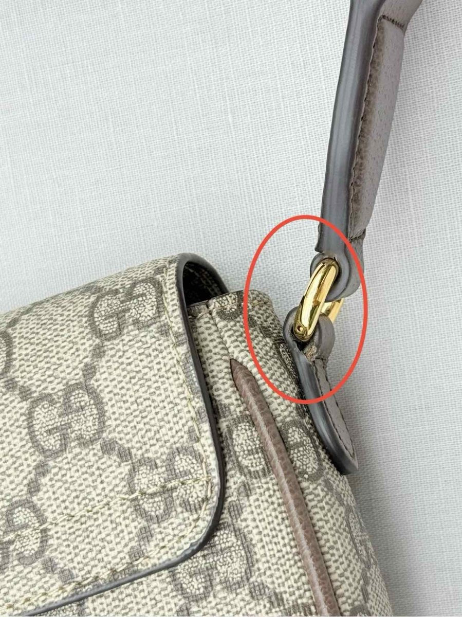 Pre - loved GUCCI Ophidia Beige & Brown GG Supreme Crossbody at Reems Closet