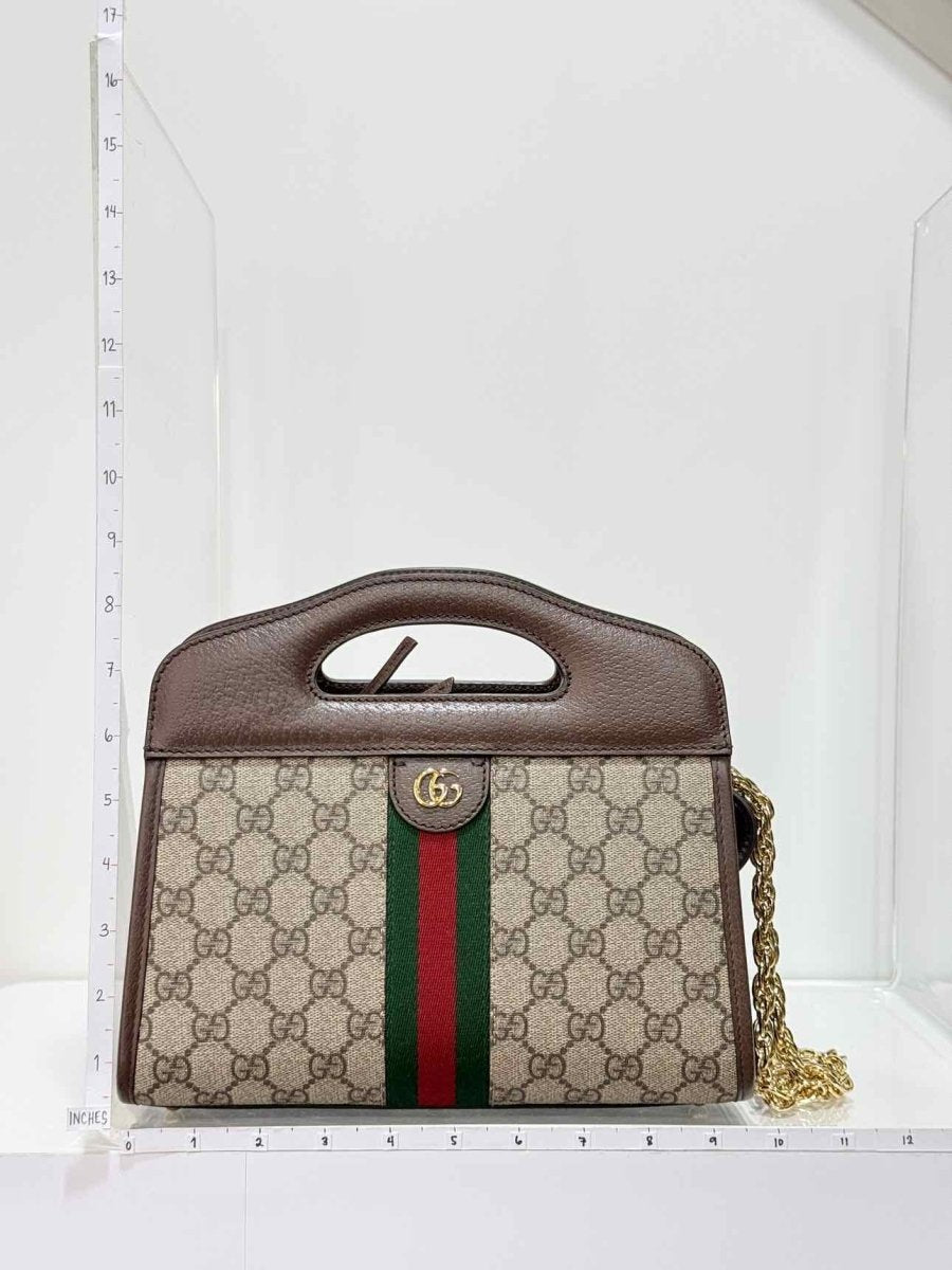 Pre - loved GUCCI Ophidia Beige & Brown GG Supreme Tote Bag at Reems Closet