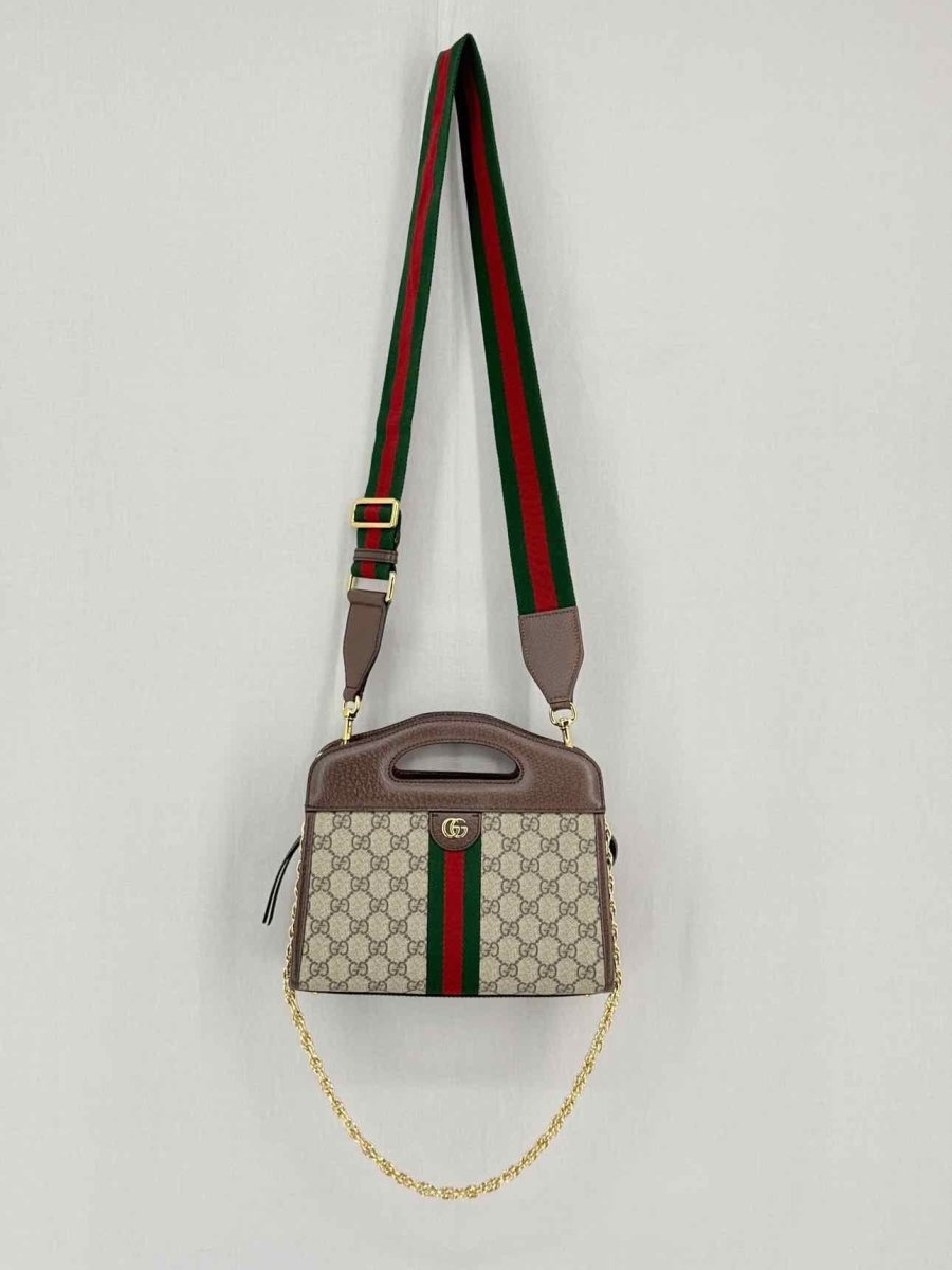 Pre - loved GUCCI Ophidia Beige & Brown GG Supreme Tote Bag at Reems Closet