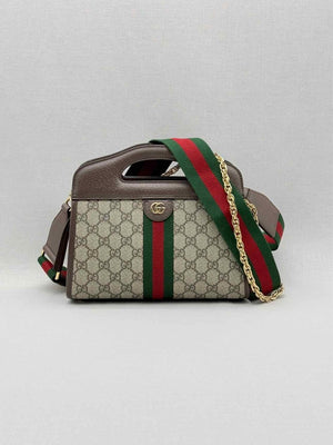 Pre - loved GUCCI Ophidia Beige & Brown GG Supreme Tote Bag at Reems Closet