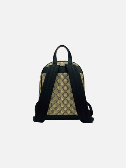 Pre - loved GUCCI Ophidia Brown & Black GG Supreme Bees Backpack at Reems Closet