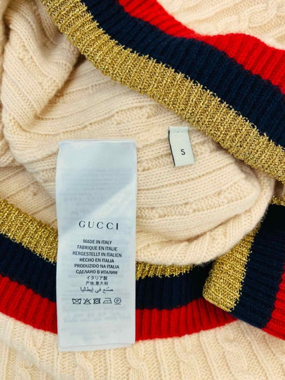 Pre - loved GUCCI Oversized Beige Cardigan at Reems Closet