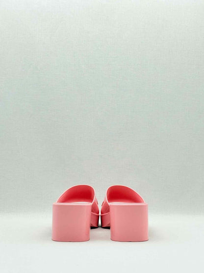 Pre - loved GUCCI Pink Embossed Size EU 38 Heeled Sandals at Reems Closet