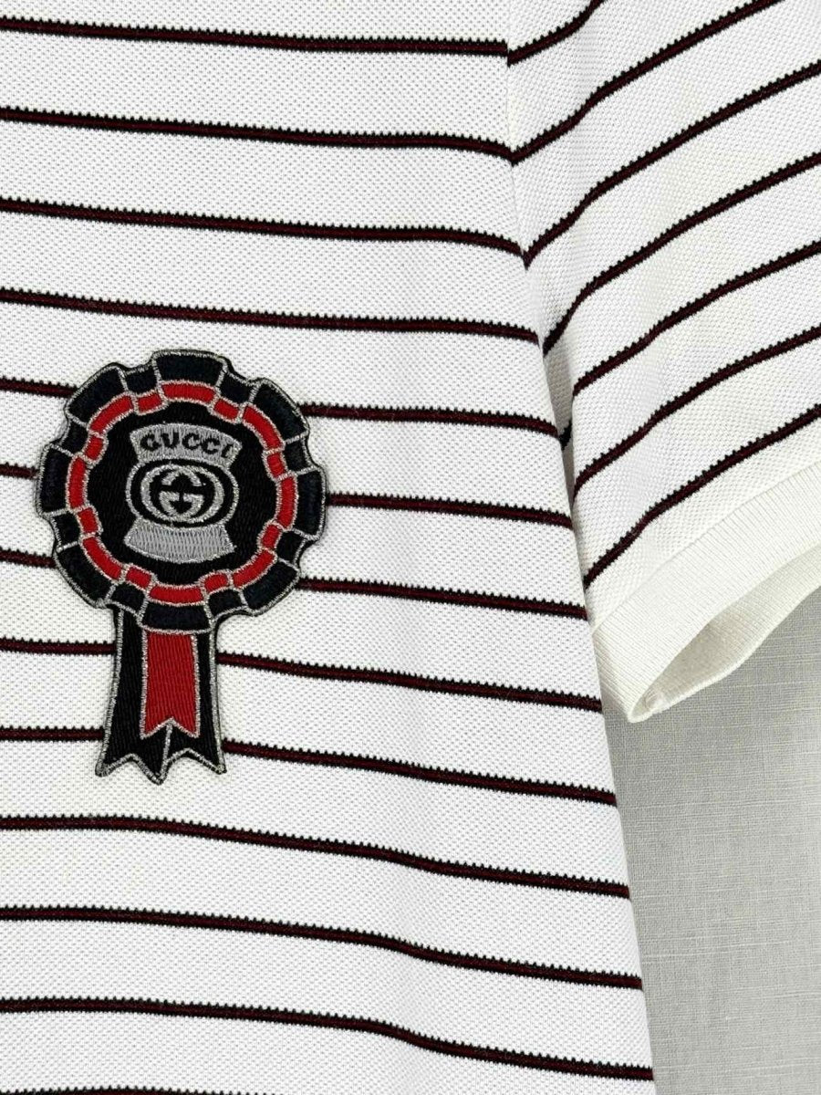 Pre - loved GUCCI Polo White w/ Red Size Medium Short Dress at Reems Closet