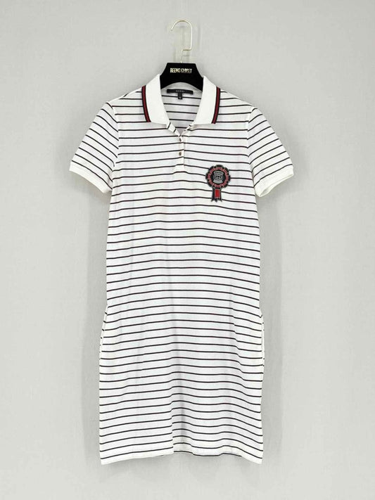 Pre - loved GUCCI Polo White w/ Red Size Medium Short Dress at Reems Closet