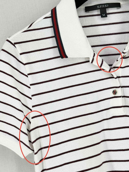 Pre - loved GUCCI Polo White w/ Red Size Medium Short Dress at Reems Closet