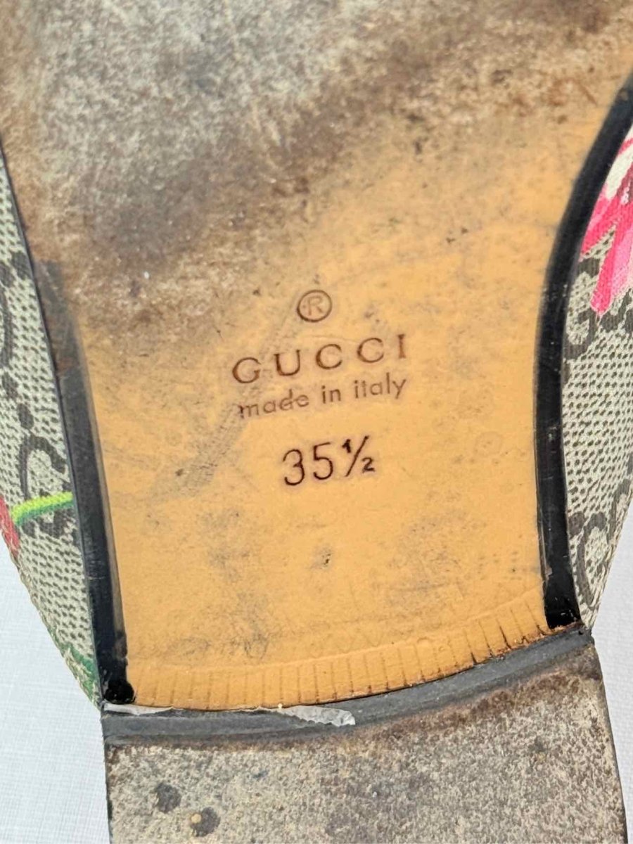 Pre-loved GUCCI Princetown Brown Multicolor Size EU 35.5 Mules at Reems Closet