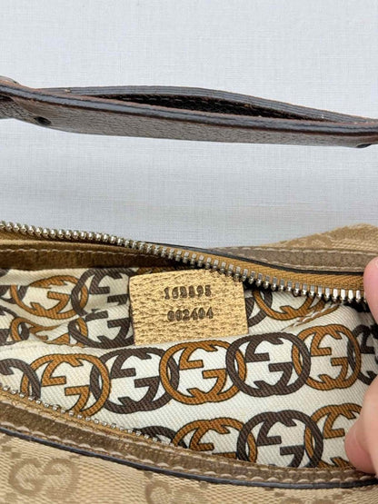 Pre-loved GUCCI Princy Brown & Bronze GG Monogram Hobo bag at Reems Closet