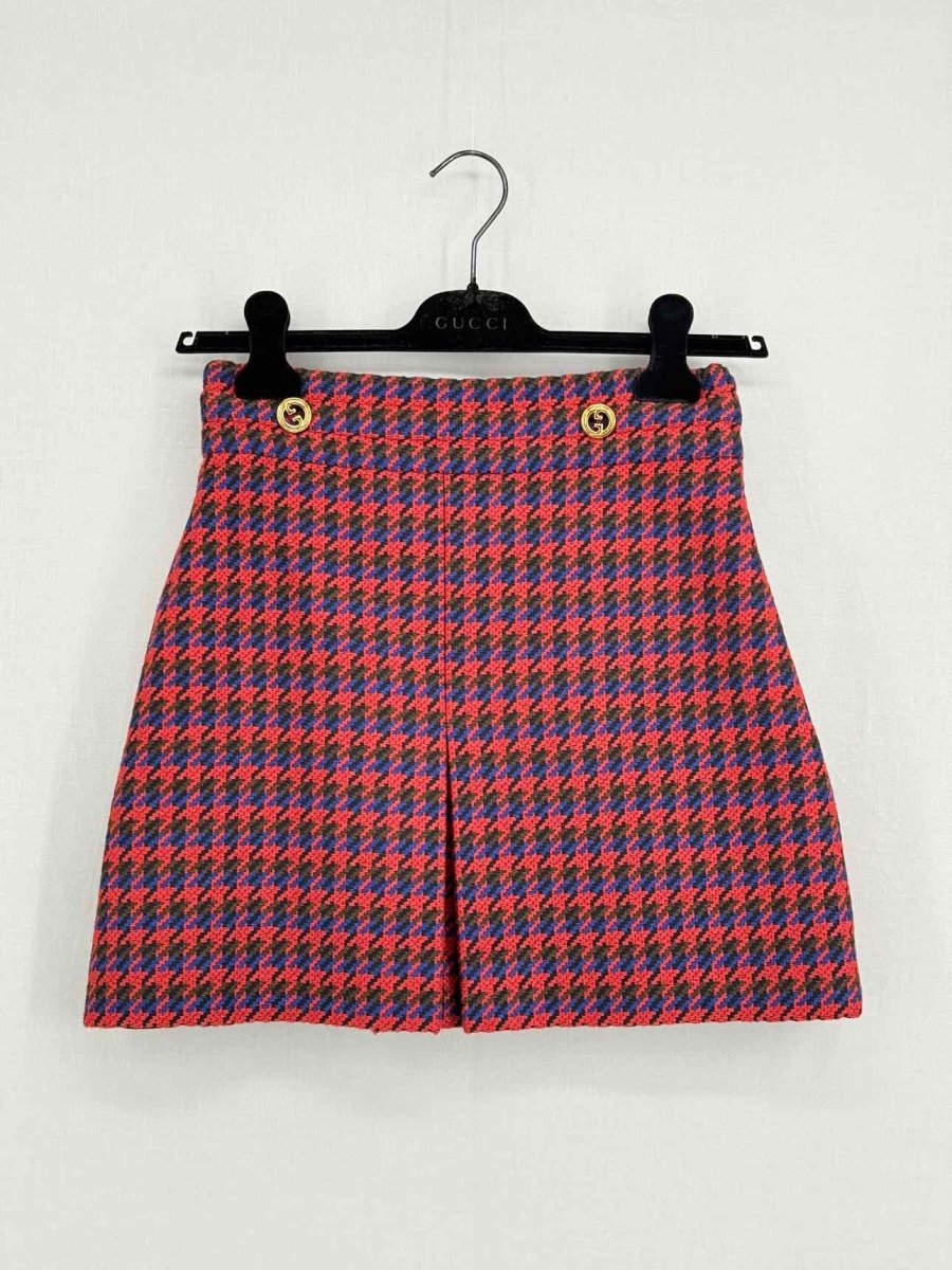 Pre - loved GUCCI Red & Blue Herringbone Size US 8 Skirt at Reems Closet