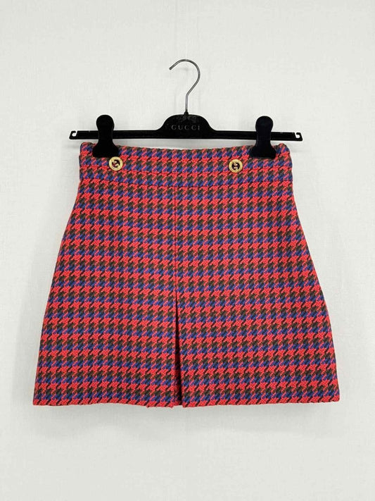 Pre - loved GUCCI Red & Blue Herringbone Size US 8 Skirt at Reems Closet