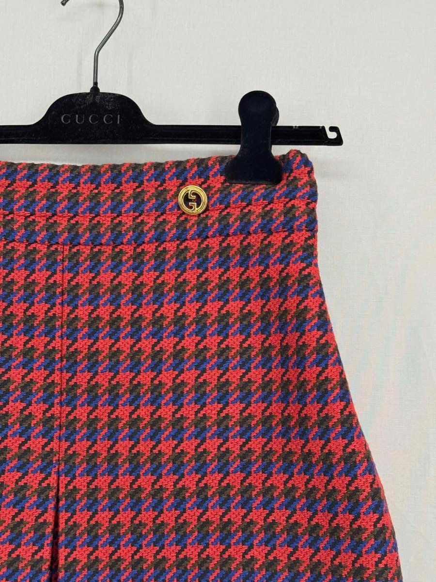 Pre - loved GUCCI Red & Blue Herringbone Size US 8 Skirt at Reems Closet