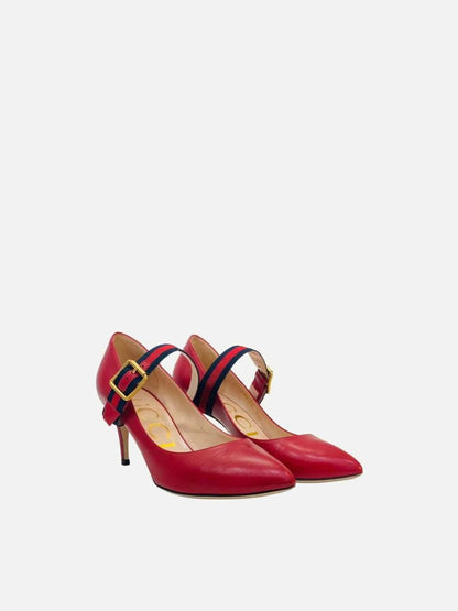 Pre - loved GUCCI Red Mary Janes 36 at Reems Closet