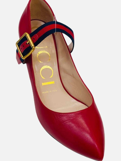 Pre - loved GUCCI Red Mary Janes 36 at Reems Closet