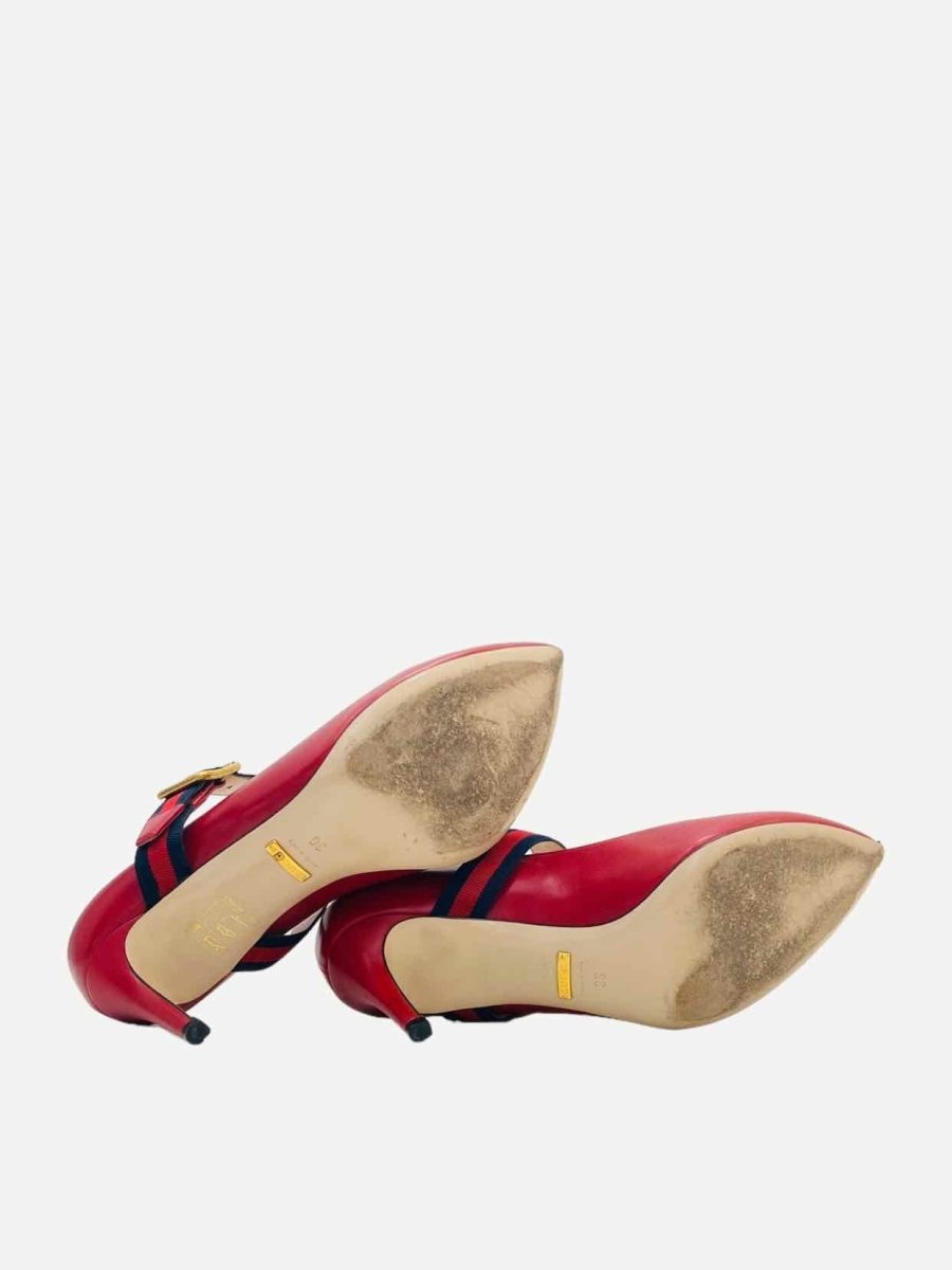 Pre - loved GUCCI Red Mary Janes 36 at Reems Closet