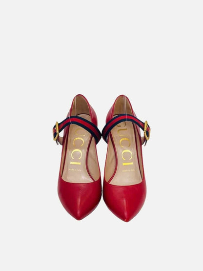 Pre - loved GUCCI Red Mary Janes 36 at Reems Closet