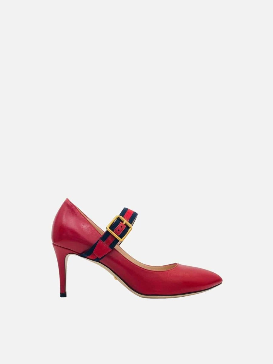 Pre - loved GUCCI Red Mary Janes 36 at Reems Closet