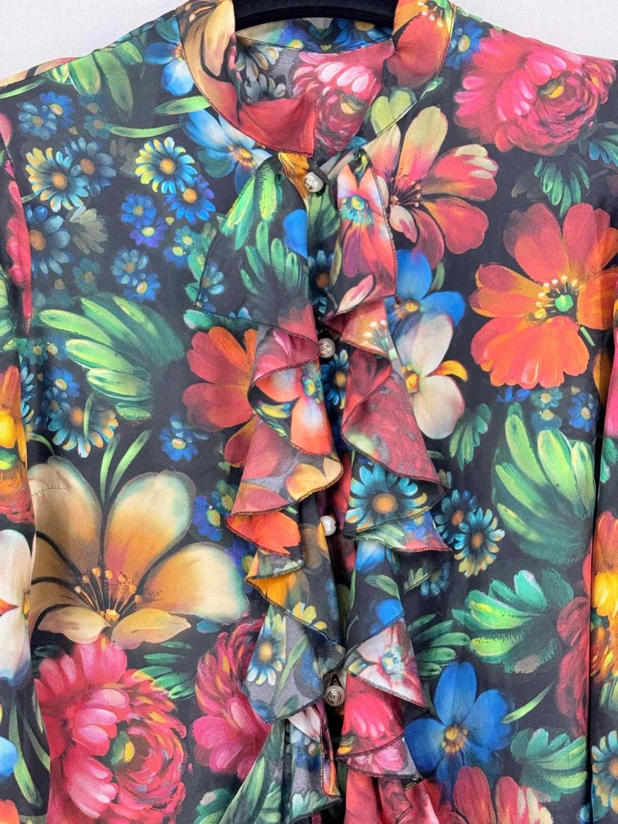 Pre - loved GUCCI Red Multicolor Floral Print Size US 4 Short Dress at Reems Closet
