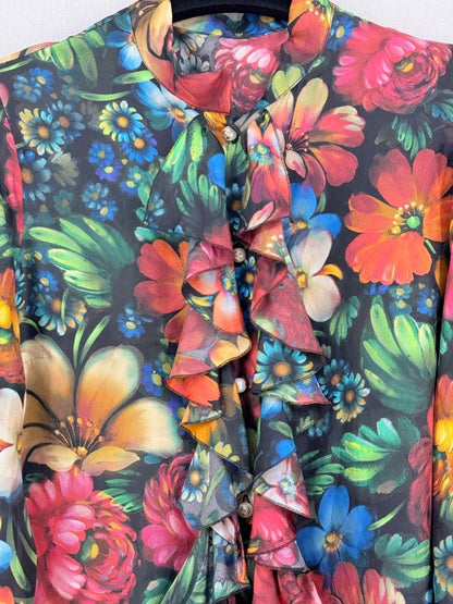 Pre - loved GUCCI Red Multicolor Floral Print Size US 4 Short Dress at Reems Closet