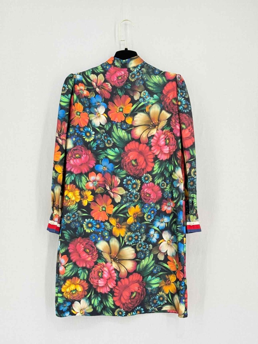 Pre - loved GUCCI Red Multicolor Floral Print Size US 4 Short Dress at Reems Closet