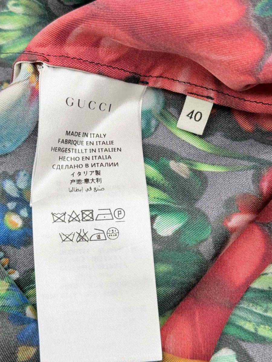 Pre - loved GUCCI Red Multicolor Floral Print Size US 4 Short Dress at Reems Closet