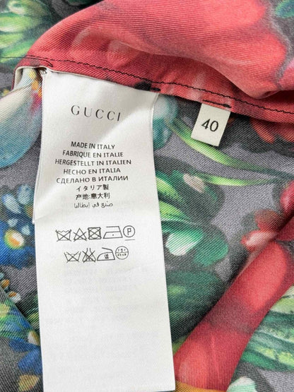 Pre - loved GUCCI Red Multicolor Floral Print Size US 4 Short Dress at Reems Closet