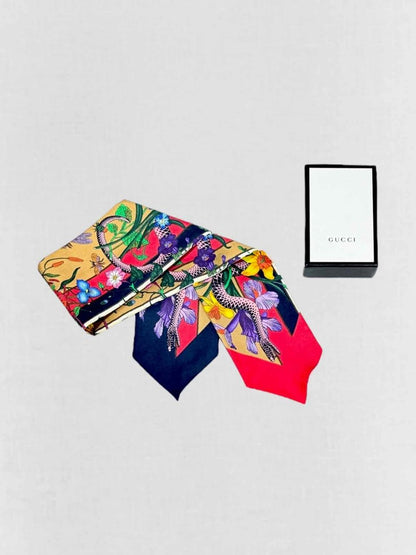 Pre - loved GUCCI Red Multicolor Floral Twill at Reems Closet
