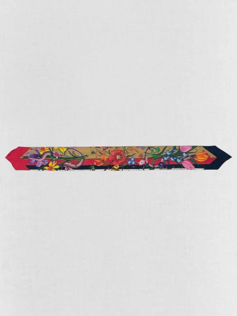 Pre - loved GUCCI Red Multicolor Floral Twill at Reems Closet