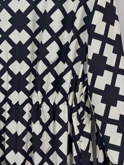 Pre - loved GUCCI Rhombus Black & White Size US 8 Long Dress at Reems Closet
