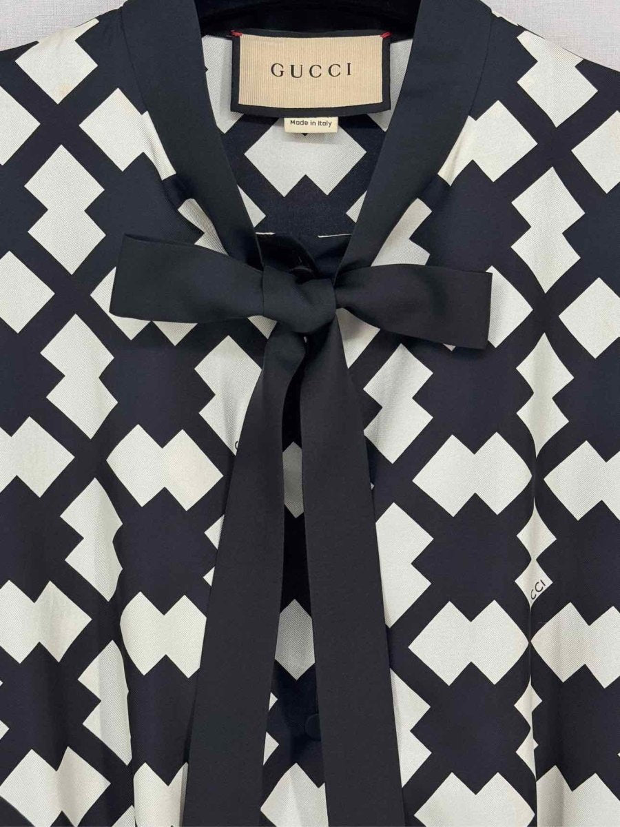 Pre - loved GUCCI Rhombus Black & White Size US 8 Long Dress at Reems Closet