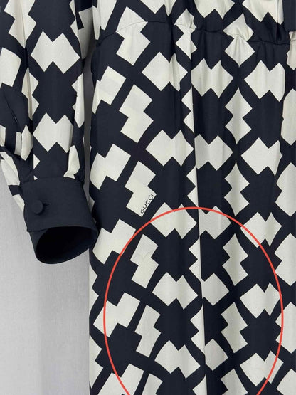 Pre - loved GUCCI Rhombus Black & White Size US 8 Long Dress at Reems Closet