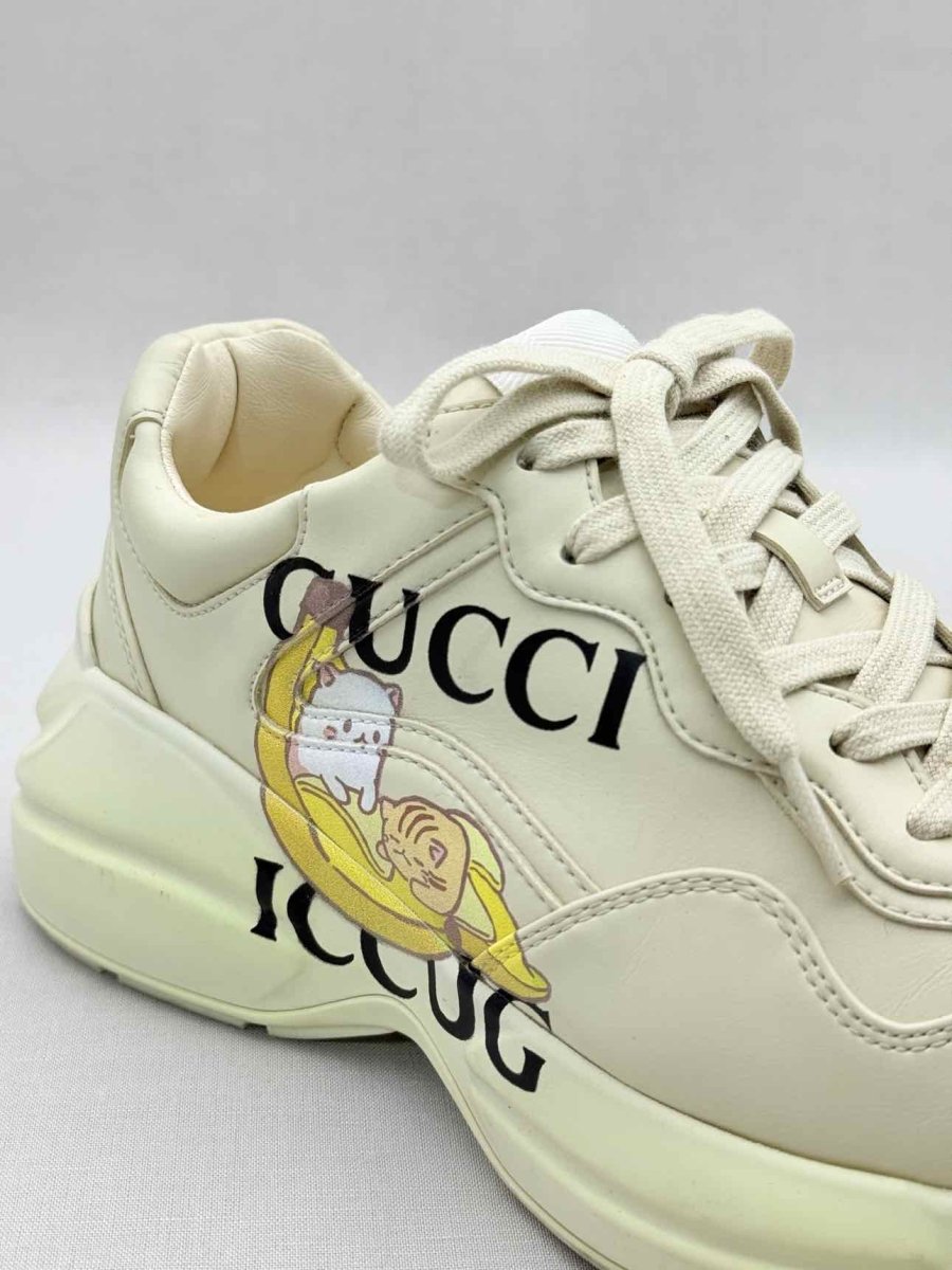 Pre - loved GUCCI Rython Off - white Size EU 38.5 Sneakers at Reems Closet