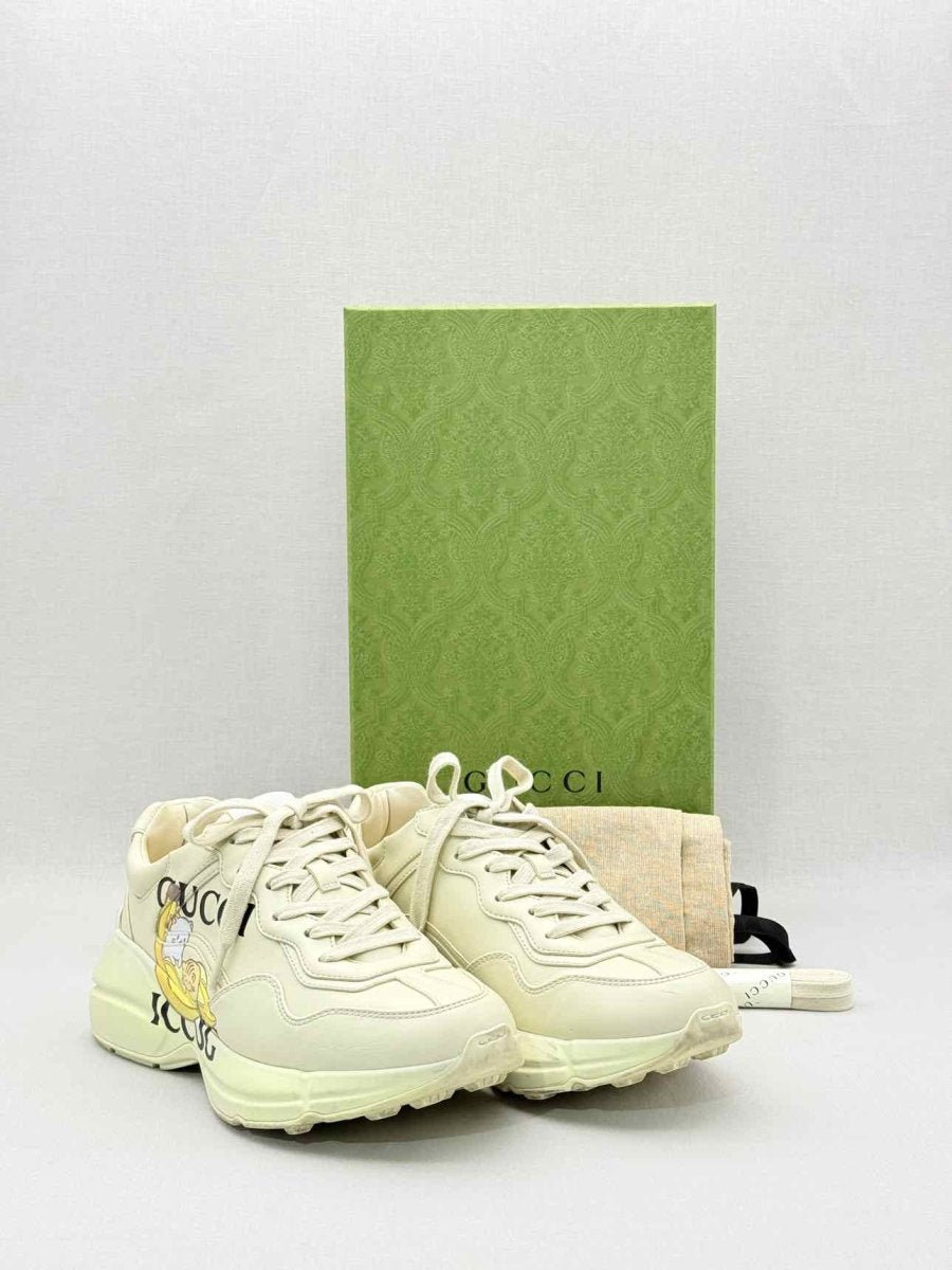 Pre - loved GUCCI Rython Off - white Size EU 38.5 Sneakers at Reems Closet
