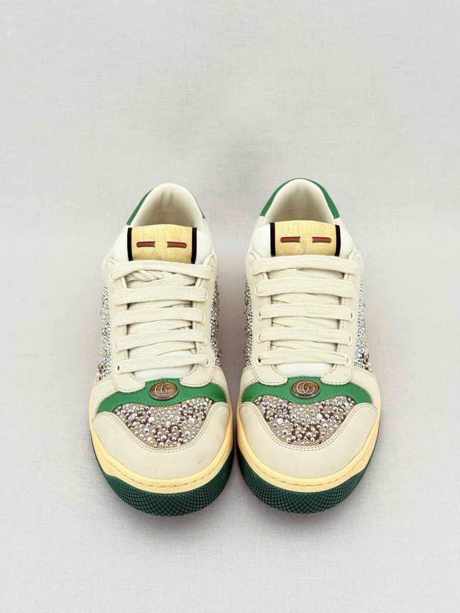 Pre - loved GUCCI Screener Beige & Brown Size EU 39 Sneakers at Reems Closet