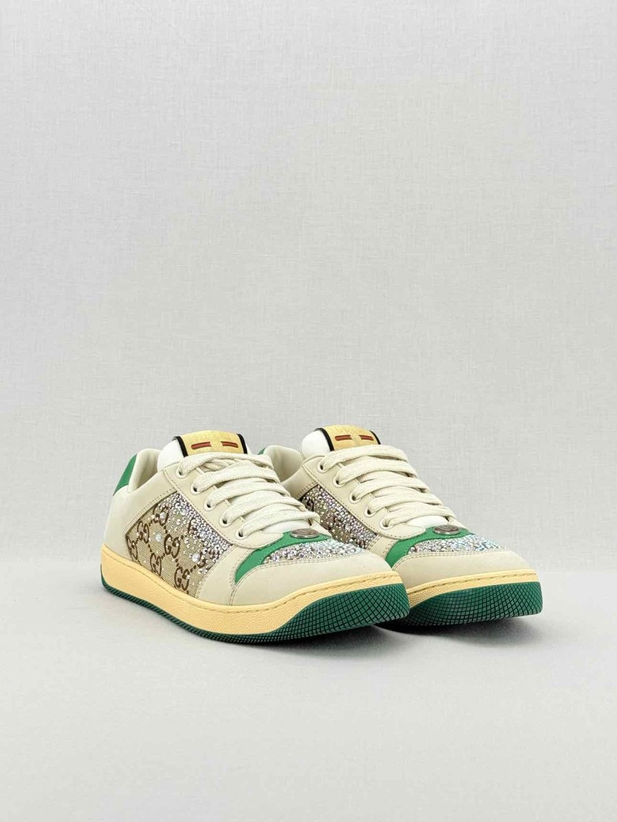 Pre - loved GUCCI Screener Beige & Brown Size EU 39 Sneakers at Reems Closet