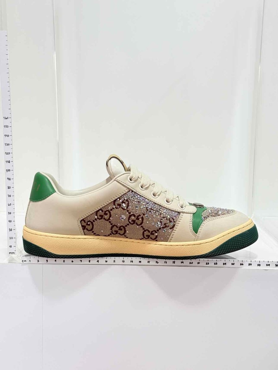 Pre - loved GUCCI Screener Beige & Brown Size EU 39 Sneakers at Reems Closet
