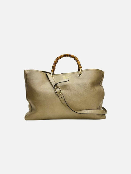 Pre - loved GUCCI Shopper Metallic Beige Top Handle at Reems Closet