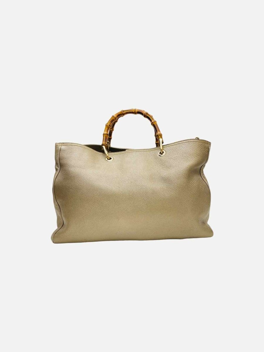 Pre - loved GUCCI Shopper Metallic Beige Top Handle at Reems Closet