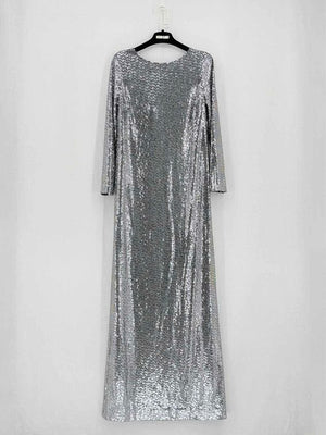 Pre-loved GUCCI Silver & Black Size XSmall Long Dress at Reems Closet