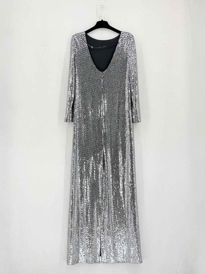 Pre-loved GUCCI Silver & Black Size XSmall Long Dress at Reems Closet