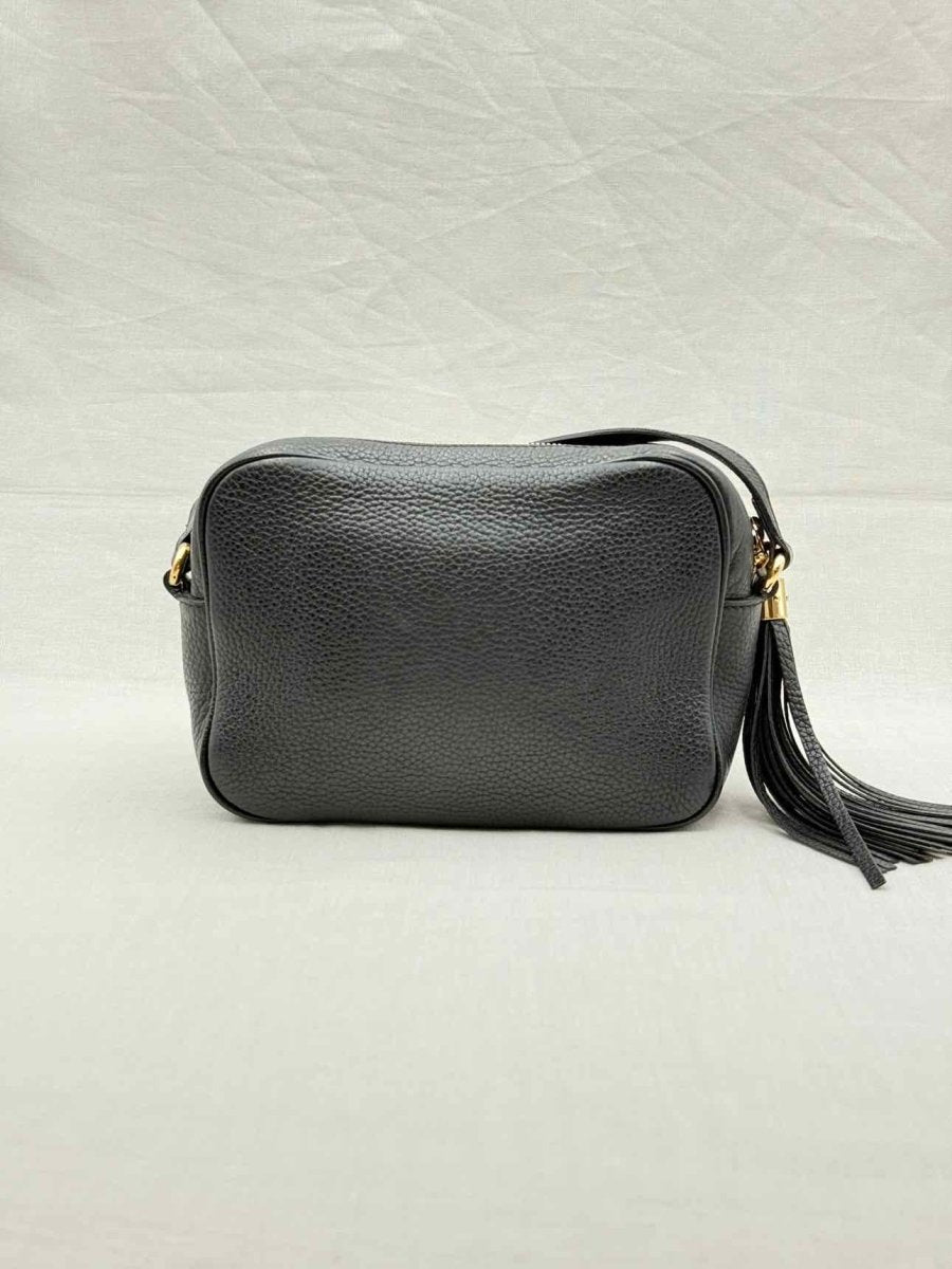 Pre - loved GUCCI Soho Disco Black GG Crossbody at Reems Closet