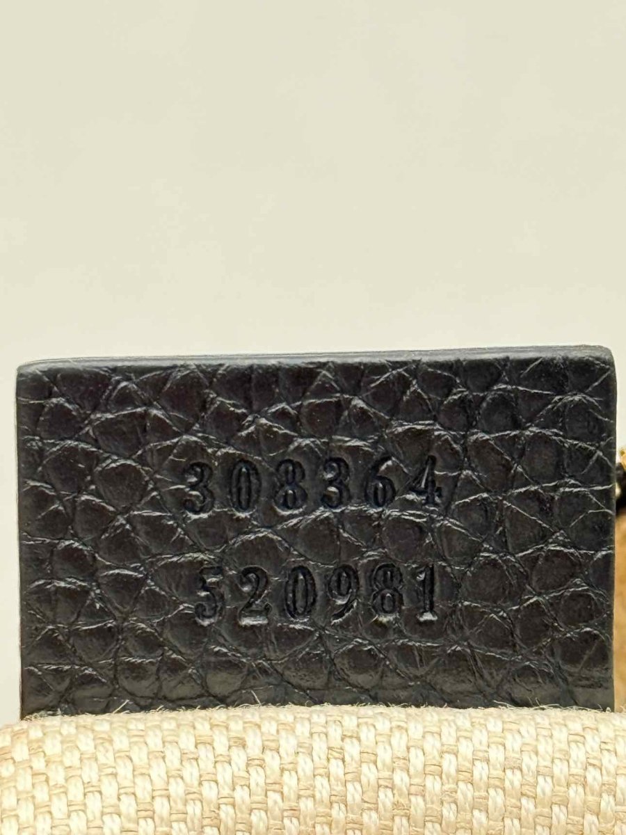 Pre - loved GUCCI Soho Disco Black GG Crossbody at Reems Closet