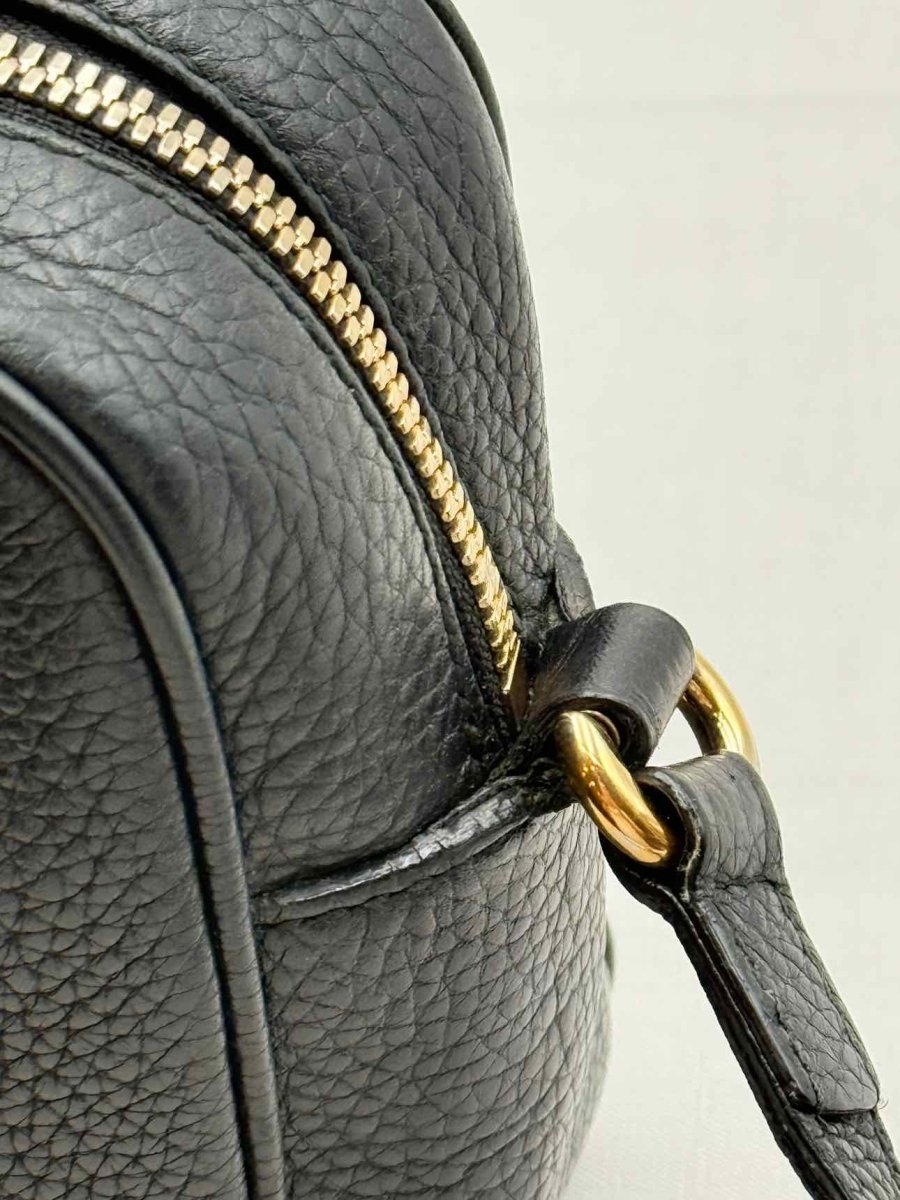 Pre - loved GUCCI Soho Disco Black GG Crossbody at Reems Closet