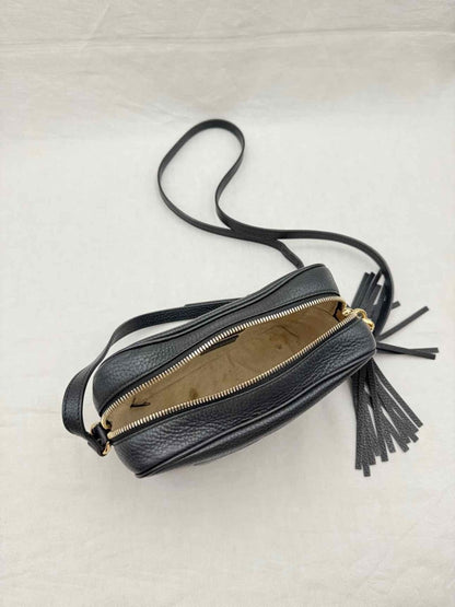 Pre - loved GUCCI Soho Disco Black GG Crossbody at Reems Closet