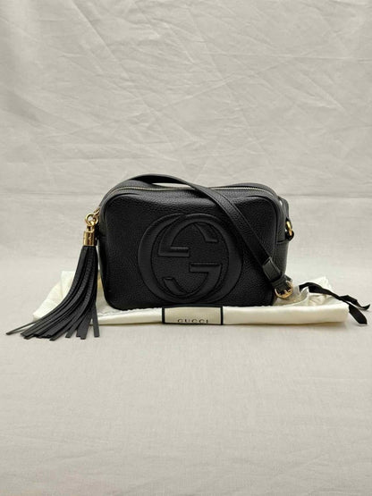Pre - loved GUCCI Soho Disco Black GG Crossbody at Reems Closet