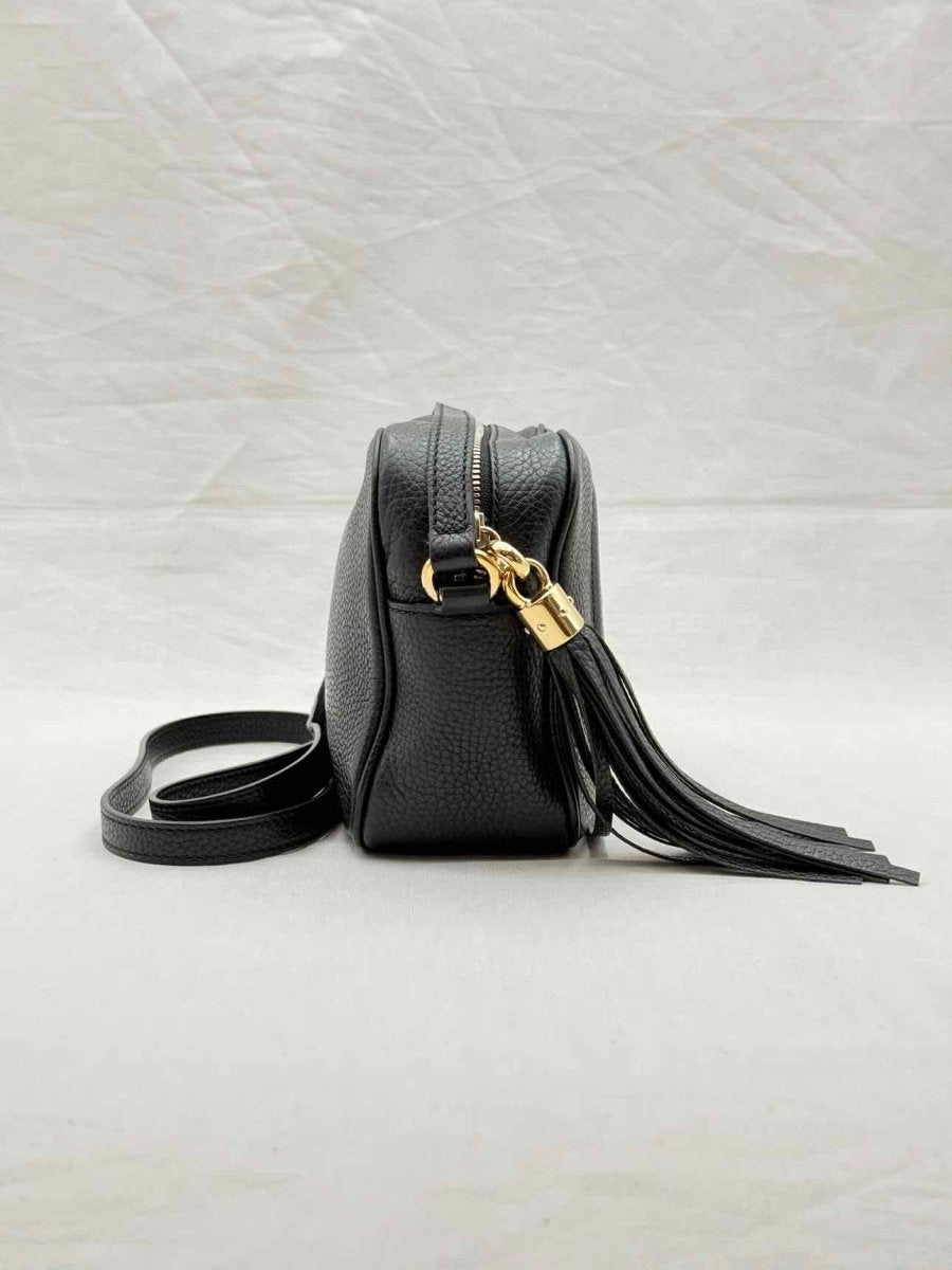 Pre - loved GUCCI Soho Disco Black GG Crossbody at Reems Closet