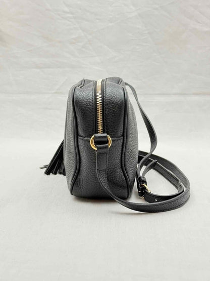 Pre - loved GUCCI Soho Disco Black GG Crossbody at Reems Closet