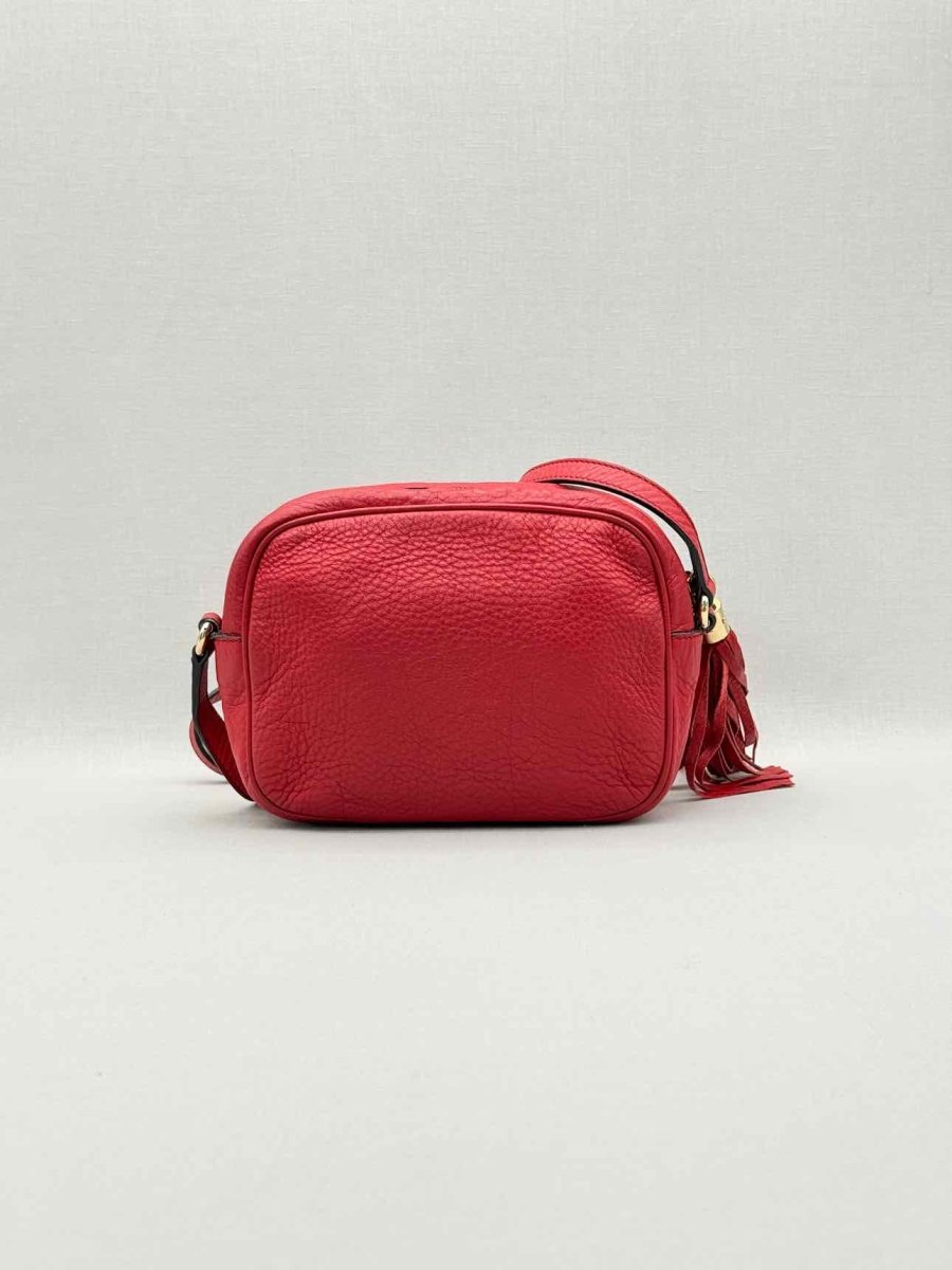 Pre-loved GUCCI Soho Disco Red Embossed Crossbody at Reems Closet