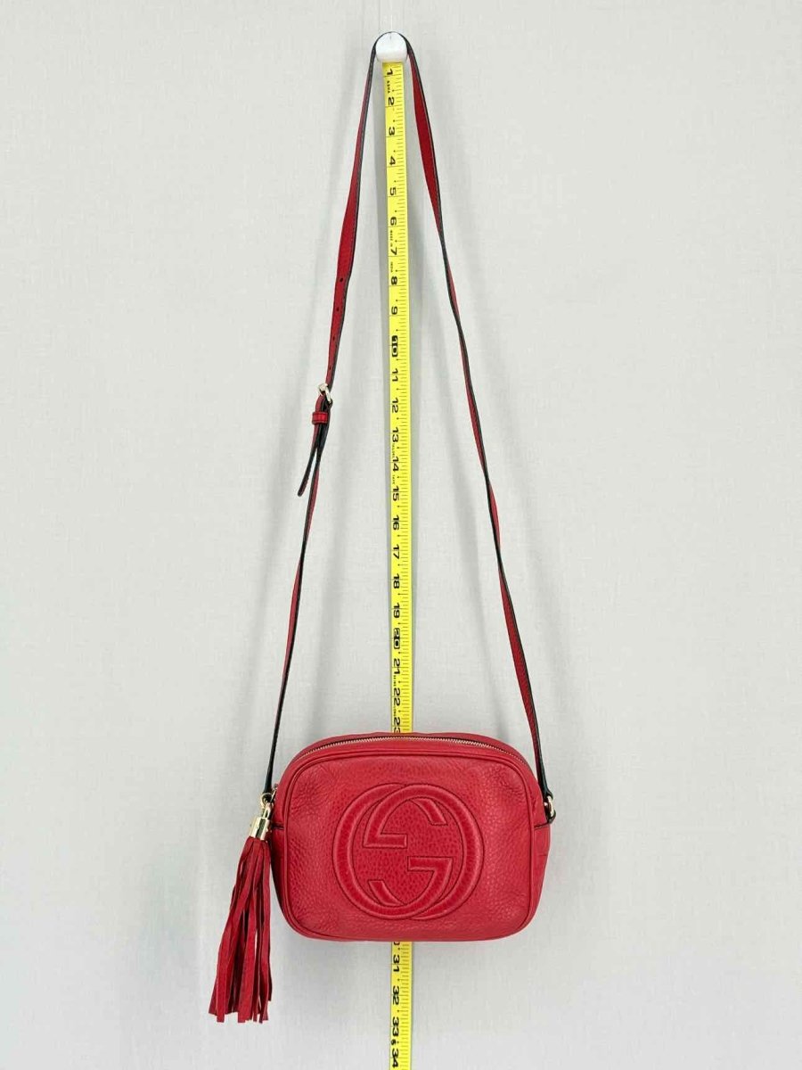 Pre-loved GUCCI Soho Disco Red Embossed Crossbody at Reems Closet